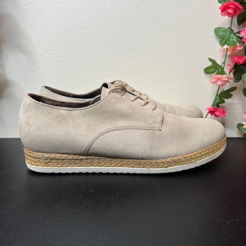 Gabor Beige Suede Tie Up Sneakers Mens 6.5 Casual Business Work Walking Oxford